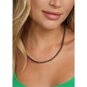 NWT Melinda Maria Gold & Sapphire Blue “Grand Heiress Tennis Necklace”